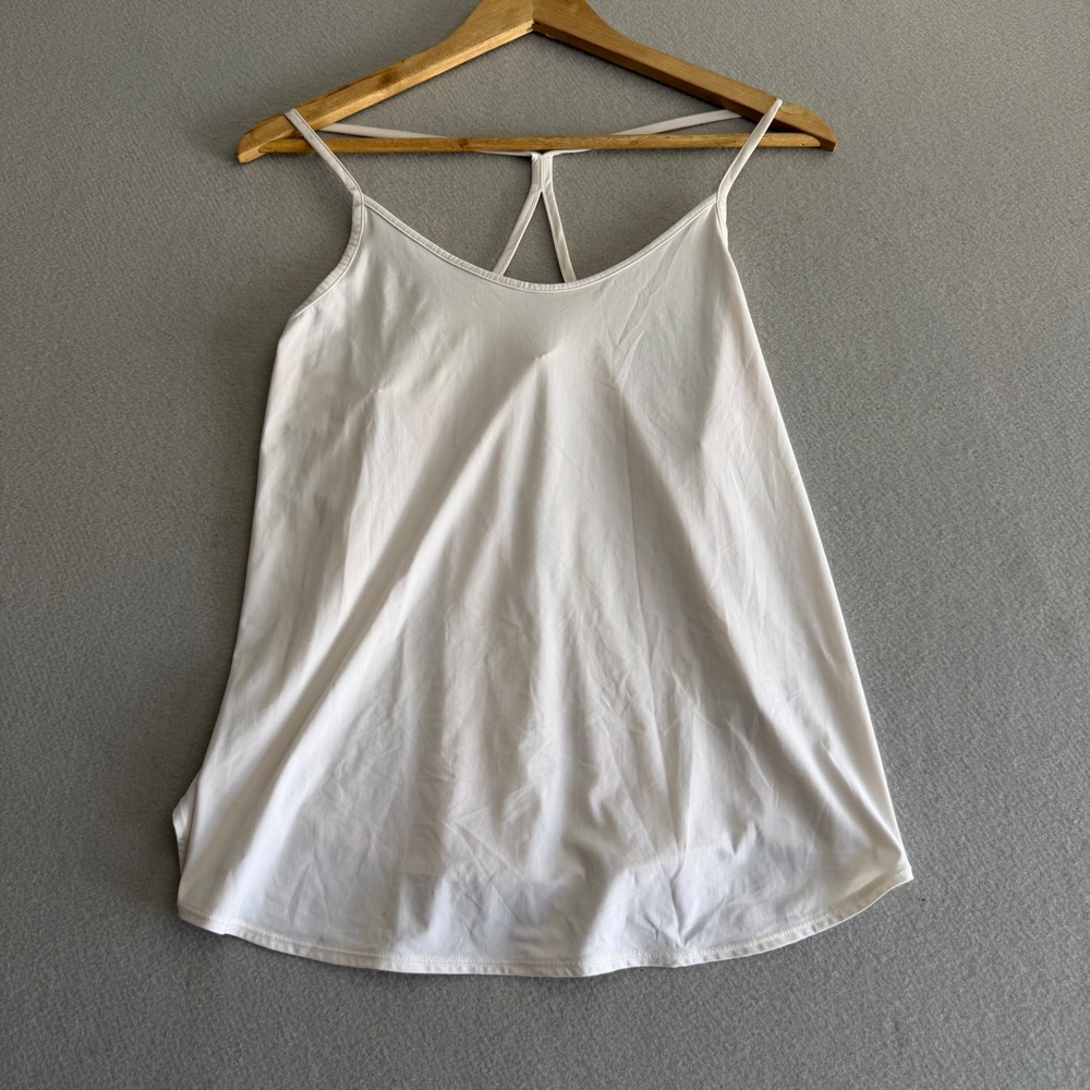 Under Armour White Strappy Racerback Mesh Back Performance Tank Top Womens